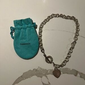Tiffany & Co. Silver Chain Necklace with Heart Pendant